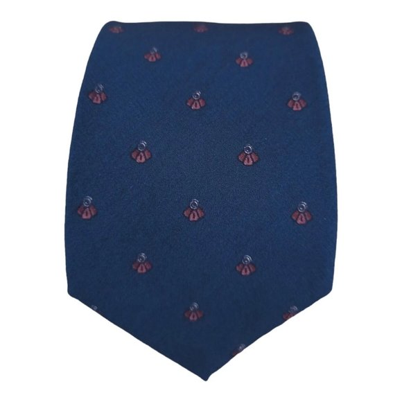STEFANO RICCI VINTAGE Blue Art Silk Slim Tie ITALY 57